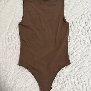 Babaton Chocolate Sleeveless Bodysuit